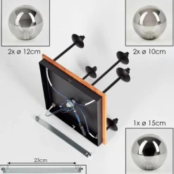 hofstein Plafonnier - Verre 10 cm, 12 cm, 15 cm Chehalis Écru, Noir, 5 lumières