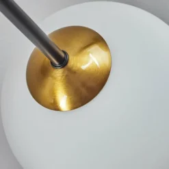 hofstein Plafonnier - Verre 12 cm, 15 cm Chehalis Or, Noir, 6 lumières