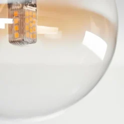 hofstein Plafonnier - Verre 10 cm, 12 cm, 15 cm Chehalis Ambre, Clair, 10 lumières