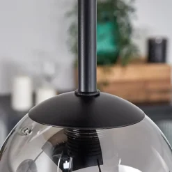 hofstein Plafonnier - Verre 10 cm, 12 cm, 15 cm Chehalis Clair, Fumé, 5 lumières