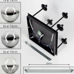 hofstein Plafonnier - Verre 10 cm, 12 cm, 15 cm Chehalis Clair, Fumé, 5 lumières