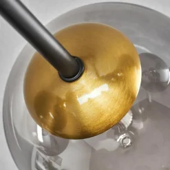 Lampes Dorées-hofstein Plafonnier - Verre 10 cm, 12 cm, 15 cm Chehalis Or, Noir, 6 lumières