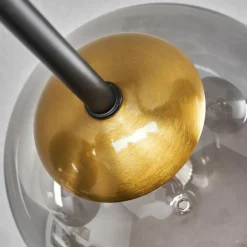 Lampes Dorées-hofstein Plafonnier - Verre 12 cm, 15 cm Chehalis Or, Noir, 6 lumières