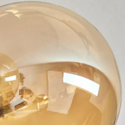 hofstein Plafonnier - Verre 12 cm, 15 cm Chehalis Or, Noir, 6 lumières