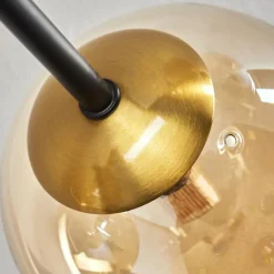 hofstein Plafonnier - Verre 12 cm, 15 cm Chehalis Or, Noir, 6 lumières