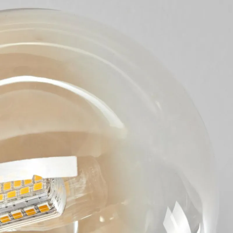 hofstein Plafonnier - Verre 12 cm, 15 cm Chehalis Or, Noir, 6 lumières