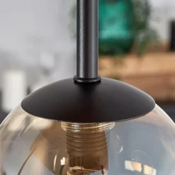 hofstein Plafonnier - Verre 10 cm, 12 cm, 15 cm Chehalis Écru, Noir, 5 lumières