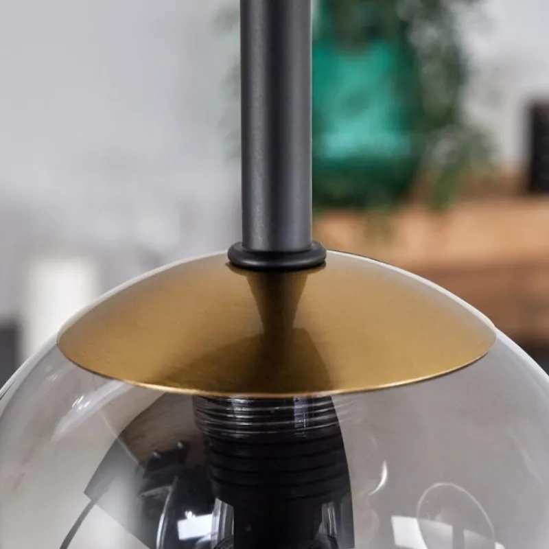 Lampes Dorées-hofstein Plafonnier - Verre 10 cm, 12 cm, 15 cm Chehalis Or, Noir, 5 lumières