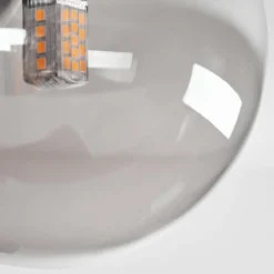 hofstein Plafonnier - Verre 10 cm, 12 cm, 15 cm Chehalis Fumé, 10 lumières