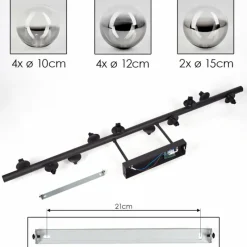 hofstein Plafonnier - Verre 10 cm, 12 cm, 15 cm Chehalis Clair, Fumé, 10 lumières
