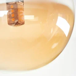 hofstein Plafonnier - Verre 10 cm, 12 cm, 15 cm Chehalis Ambre, 10 lumières