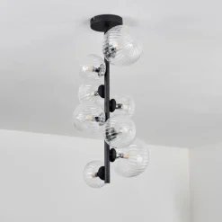 hofstein Plafonnier - Verre 10 cm, 12 cm, 15 cm Chehalis Clair, 8 lumières