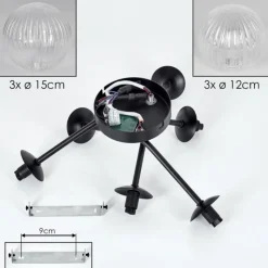 hofstein Plafonnier - Verre 12 cm, 15 cm Chehalis Clair, 6 lumières