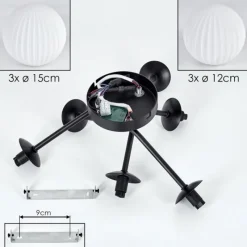 hofstein Plafonnier - Verre 12 cm, 15 cm Chehalis Blanc, 6 lumières