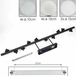 hofstein Plafonnier - Verre 10 cm, 12 cm, 15 cm Chehalis Blanc, 10 lumières