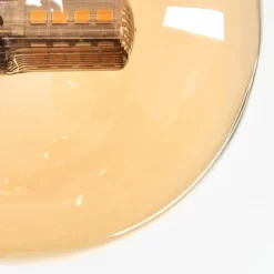 hofstein Plafonnier - Verre 10 cm, 12 cm, 15 cm Chehalis Ambre, Clair, 8 lumières