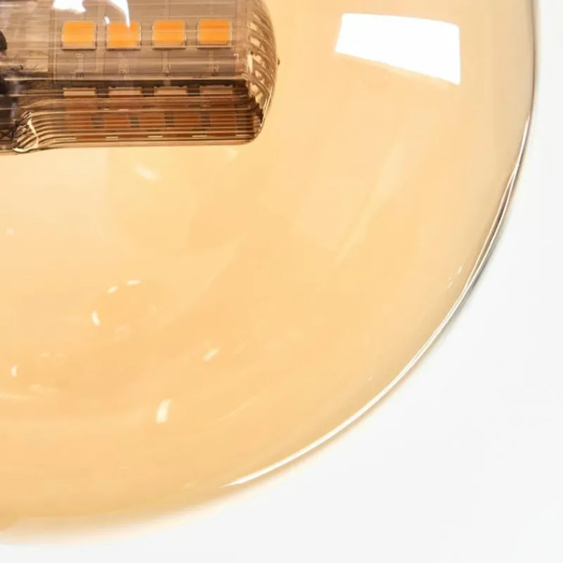 hofstein Plafonnier - Verre 10 cm, 12 cm, 15 cm Chehalis Ambre, Clair, 8 lumières