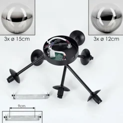 hofstein Plafonnier - Verre 12 cm, 15 cm Chehalis Clair, Fumé, 6 lumières