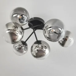 hofstein Plafonnier - Verre 12 cm, 15 cm Chehalis Clair, Fumé, 6 lumières