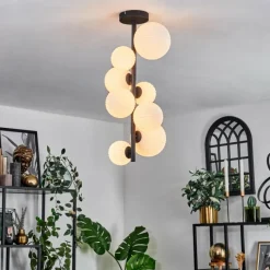 Lampes À Boules-hofstein Plafonnier - Verre 10 cm, 12 cm, 15 cm Chehalis Blanc, 8 lumières