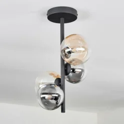 hofstein Plafonnier - Verre 10 cm, 12 cm Chehalis Ambre, Clair, Fumé, 4 lumières