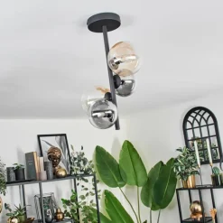 hofstein Plafonnier - Verre 10 cm, 12 cm Chehalis Ambre, Clair, Fumé, 4 lumières