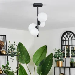 hofstein Plafonnier - Verre 10 cm, 12 cm Chehalis Blanc, 4 lumières