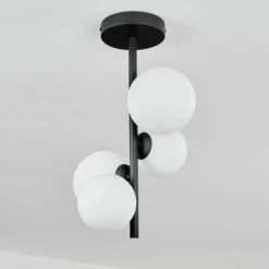 hofstein Plafonnier - Verre 10 cm, 12 cm Chehalis Blanc, 4 lumières