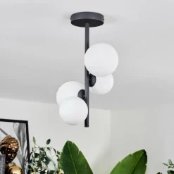 hofstein Plafonnier - Verre 10 cm, 12 cm Chehalis Blanc, 4 lumières