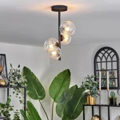 hofstein Plafonnier - Verre 10 cm, 12 cm Chehalis Clair, 4 lumières