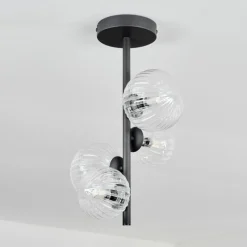 hofstein Plafonnier - Verre 10 cm, 12 cm Chehalis Clair, 4 lumières