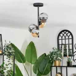 hofstein Plafonnier - Verre 10 cm, 12 cm Chehalis Ambre, Fumé, 4 lumières