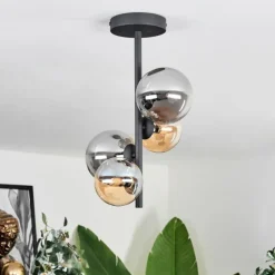 hofstein Plafonnier - Verre 10 cm, 12 cm Chehalis Ambre, Fumé, 4 lumières