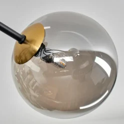 Lampes Dorées-hofstein Plafonnier - Verre 12 cm, 15 cm Chehalis Or, Noir, 8 lumières