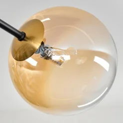 Lampes Dorées-hofstein Plafonnier - Verre 12 cm, 15 cm Chehalis Or, Noir, 8 lumières