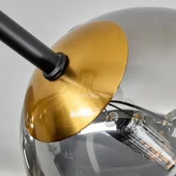 Lampes Dorées-hofstein Plafonnier - Verre 12 cm, 15 cm Chehalis Or, Noir, 8 lumières