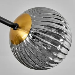 Lampes Dorées-hofstein Plafonnier - Verre 12 cm, 15 cm Chehalis Or, Noir, 8 lumières