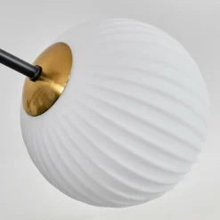 hofstein Plafonnier - Verre 12 cm, 15 cm Chehalis Or, Noir, 8 lumières