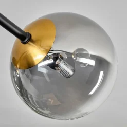 Lampes Dorées-hofstein Plafonnier - Verre 12 cm, 15 cm Chehalis Or, Noir, 8 lumières