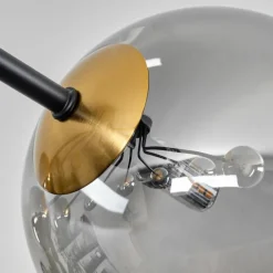 Lampes Dorées-hofstein Plafonnier - Verre 12 cm, 15 cm Chehalis Or, Noir, 8 lumières