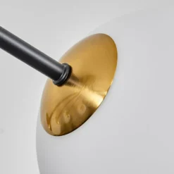 hofstein Plafonnier - Verre 12 cm, 15 cm Chehalis Or, Noir, 8 lumières