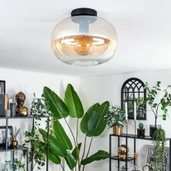 hofstein Plafonnier - Verre 30 cm Apedo Ambre, Clair, 1 lumière