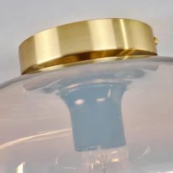 hofstein Plafonnier - Verre 30 cm Apedo Or, Noir, 1 lumière