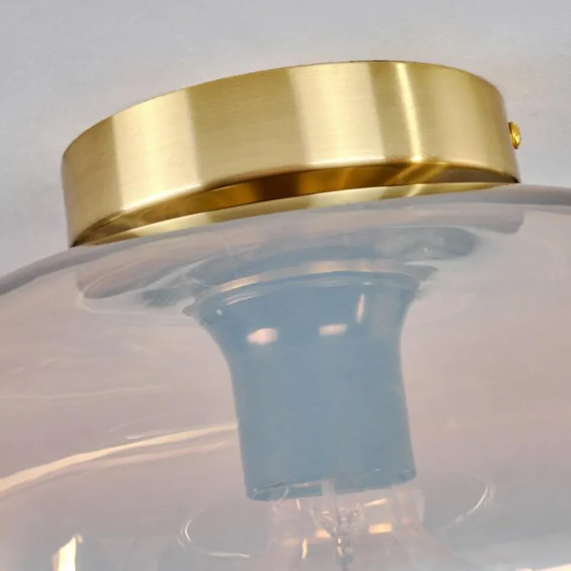 hofstein Plafonnier - Verre 30 cm Apedo Or, Noir, 1 lumière