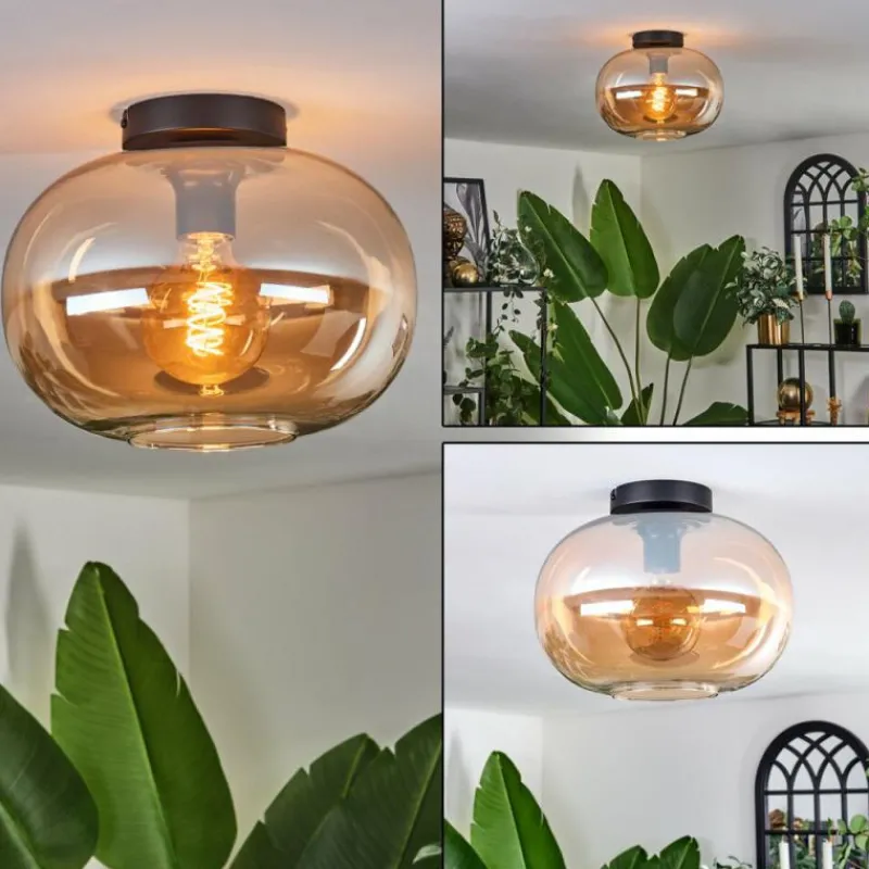 hofstein Plafonnier - Verre 30 cm Apedo Ambre, 1 lumière