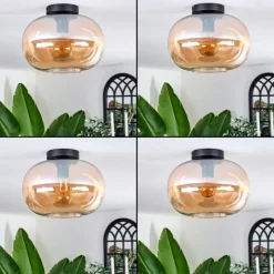 hofstein Plafonnier - Verre 30 cm Apedo Ambre, 1 lumière