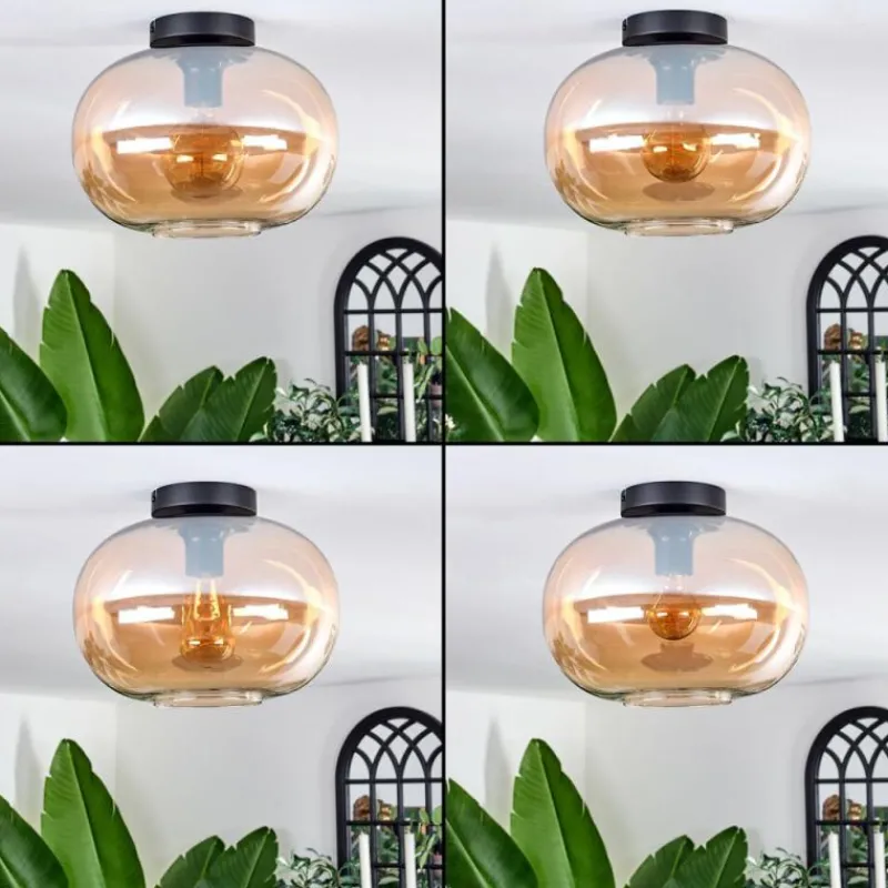 hofstein Plafonnier - Verre 30 cm Apedo Ambre, 1 lumière