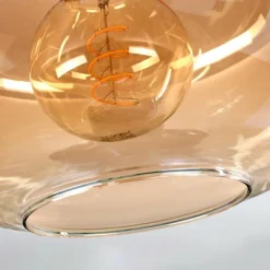 hofstein Plafonnier - Verre 30 cm Apedo Ambre, 1 lumière