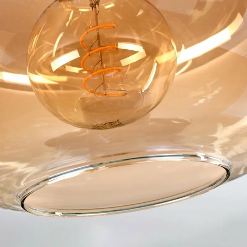 hofstein Plafonnier - Verre 30 cm Apedo Ambre, 1 lumière