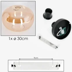 hofstein Plafonnier - Verre 30 cm Apedo Ambre, 1 lumière